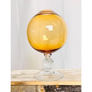 Cambridge Carmen 1930’s Amber Orb Ivy Vase